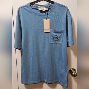 Scotch & Soda Garment Dyed SS Pocket T Shirt Blue Men's Size Medium